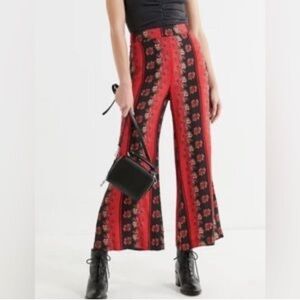 Urban outfitters | Red Kick Flare Cropped Pants Size 2